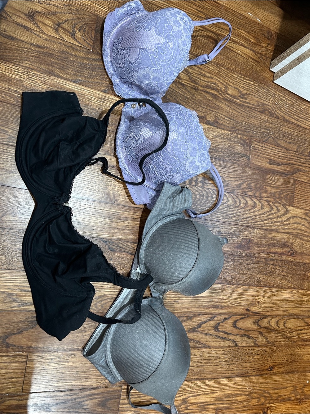 3-Pack Women's Bras — Black, Lavender, Gray